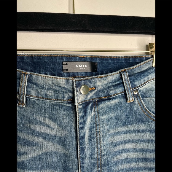 Amiri MX2 leather Distressed Jeans - Picture 8 of 12